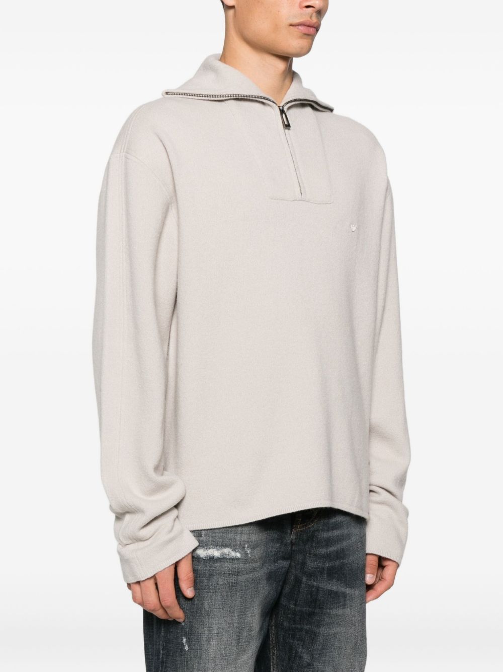 Emporio Armani Half-zip wool sweater-3