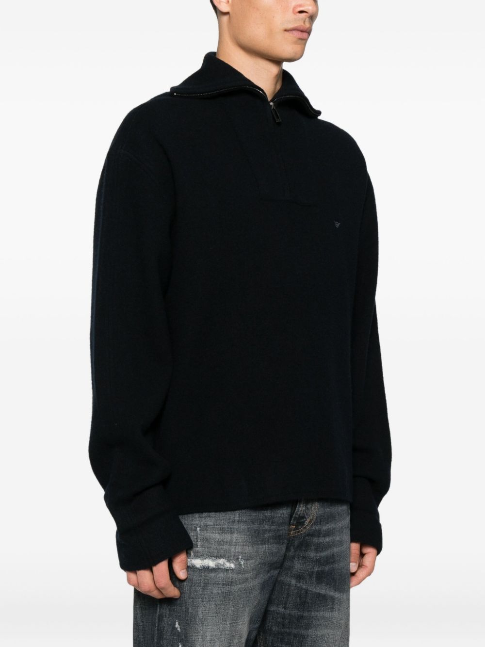 Emporio Armani Half-zip wool sweater-3