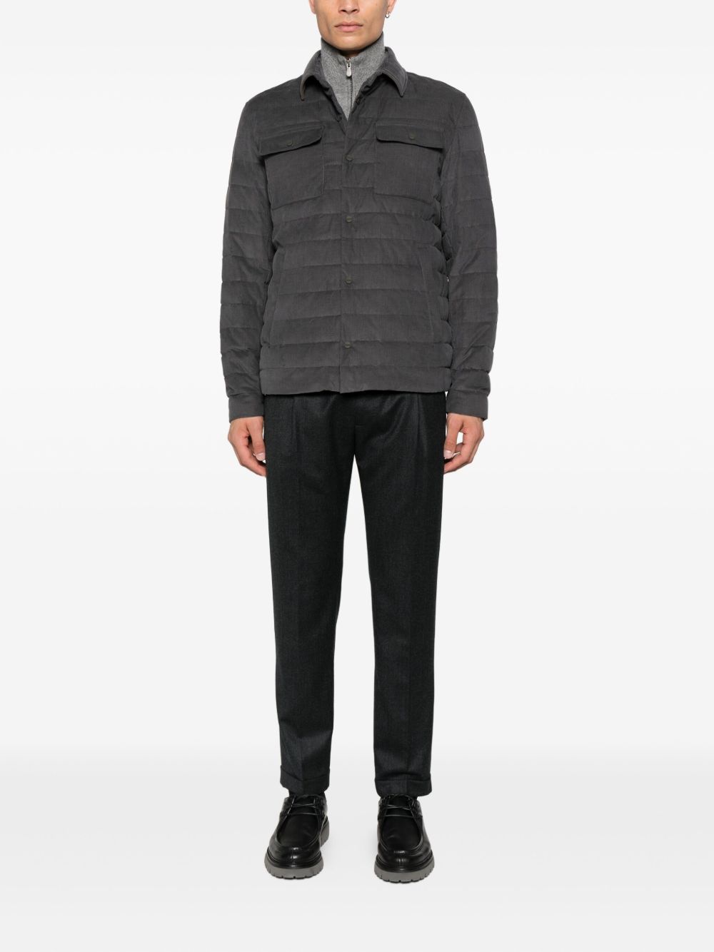 Herno Heren Quilted Jacket Grijs-thumbmail-3
