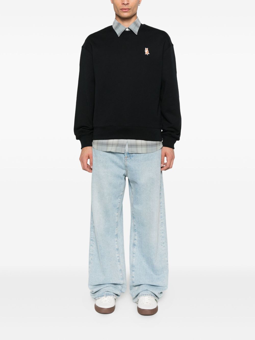 Maison Kitsuné Fox-embroidered cotton sweatshirt-4