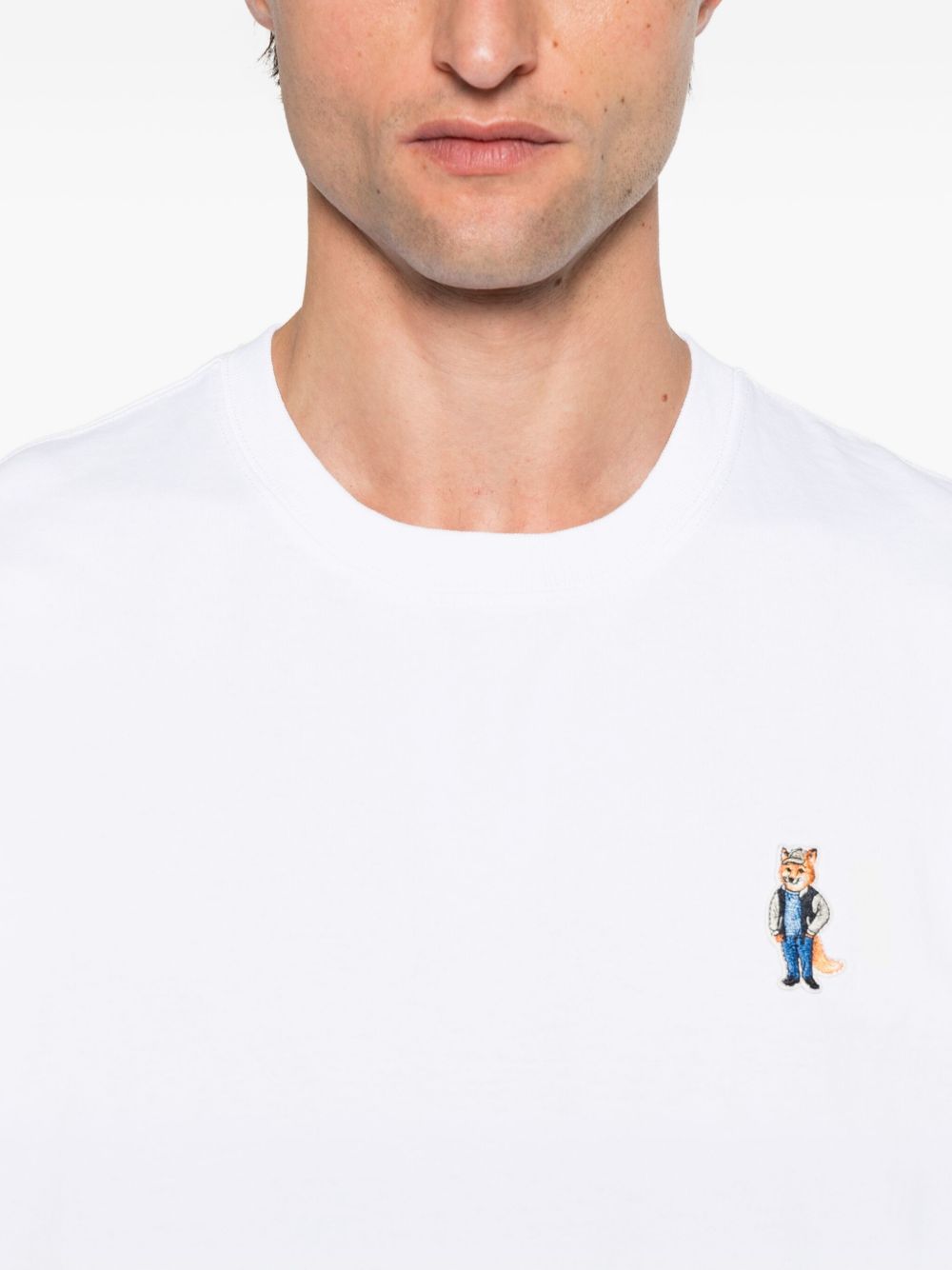Maison Kitsuné Cotton T-shirt with fox embroidery-4