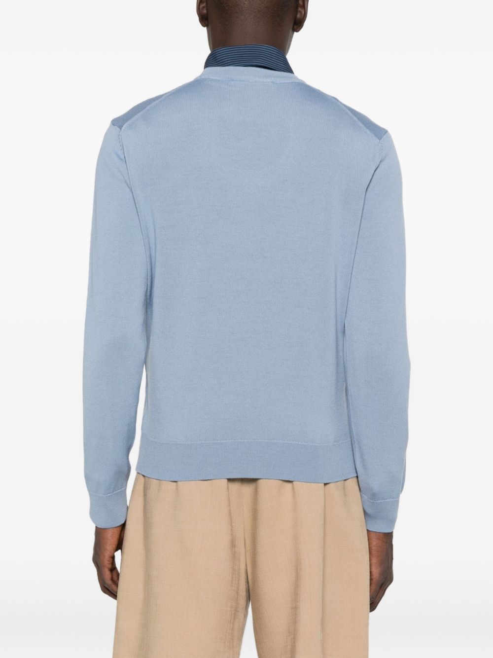 Maison Kitsuné Bold Fox Head Patch Regular Jumper Light Blue-thumbmail-2