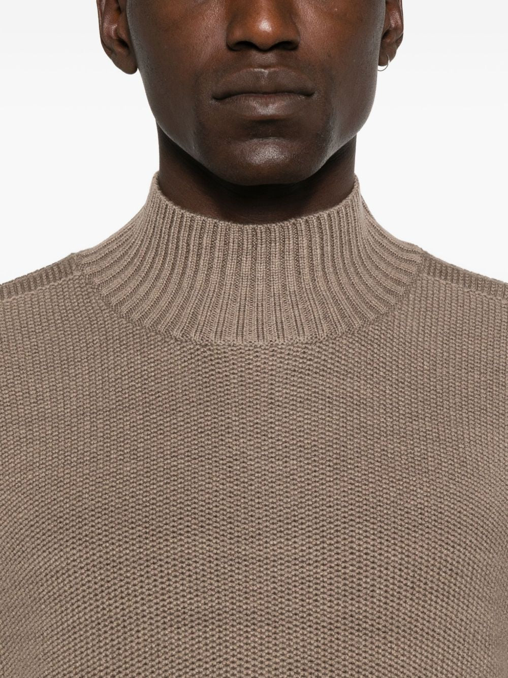 Emporio Armani High-neck striped sweater-4