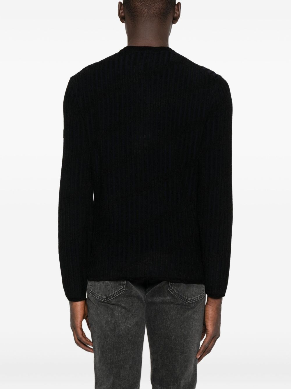 Emporio Armani Henley ribbed sweater-3
