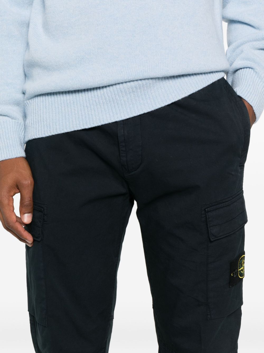Stone Island logo patch Cotton cargo trousers-3