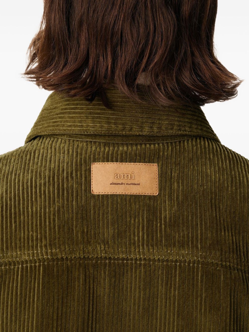 Ami Paris Corduroy Overshirt Olive Green Shirts Ami Paris