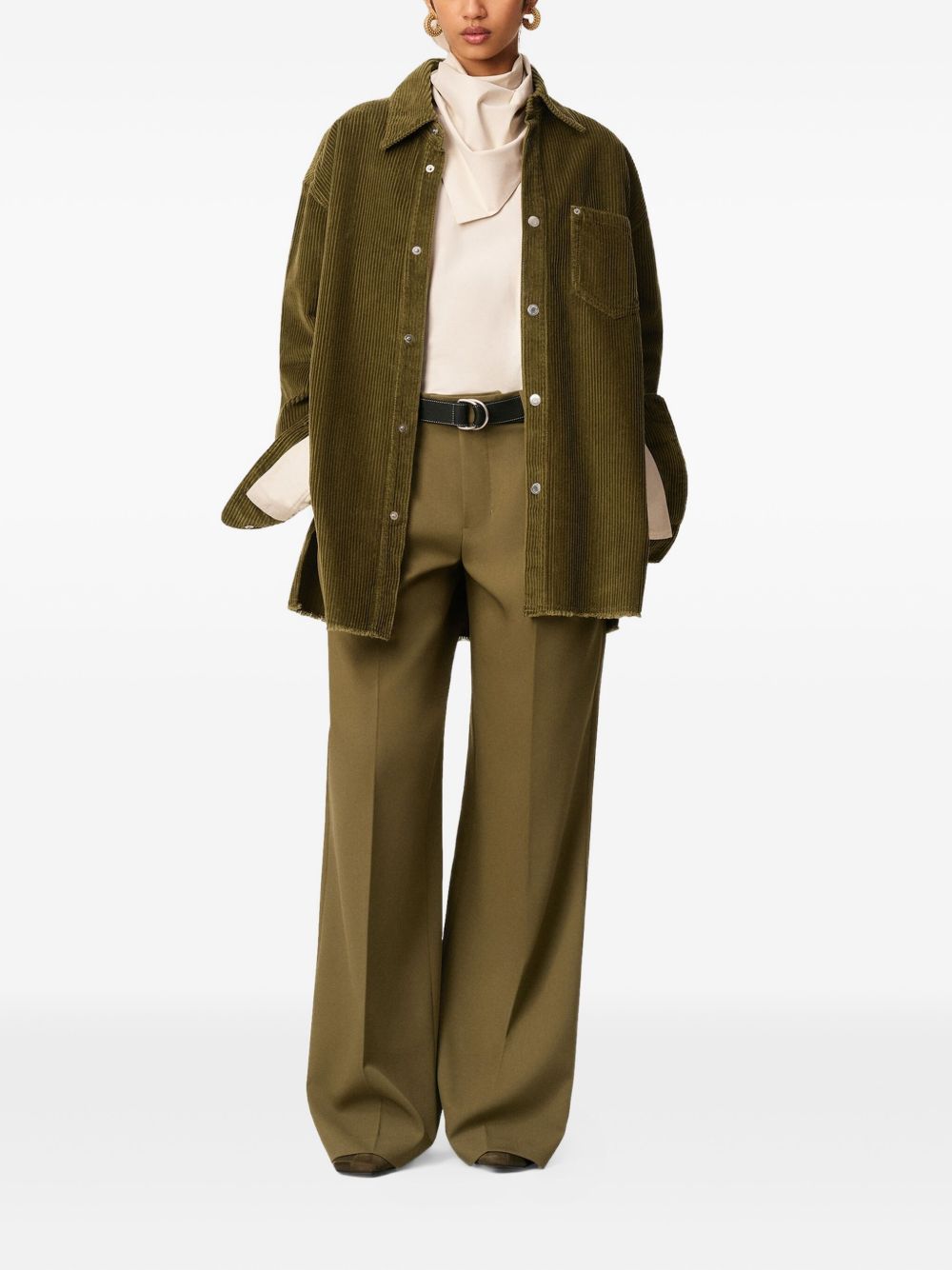 Ami Paris Corduroy Overshirt Olive Green Shirts Ami Paris