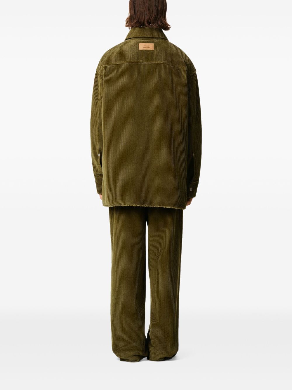 Ami Paris Corduroy Overshirt Olive Green Shirts Ami Paris