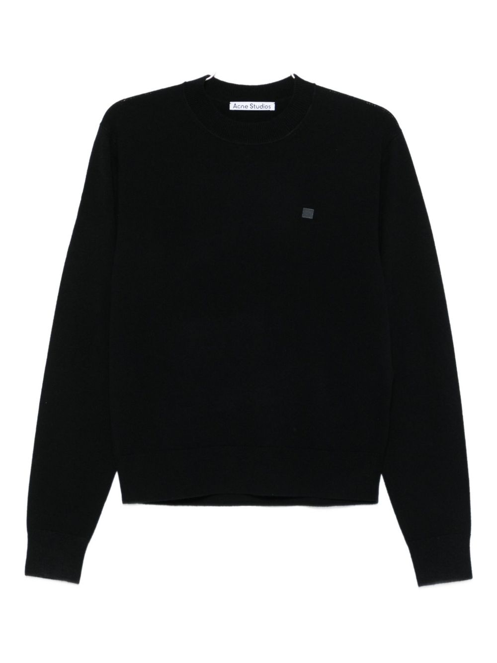 Acne Studios Face Patch Wol-Yak Trui Zwart Truien Acne Studios