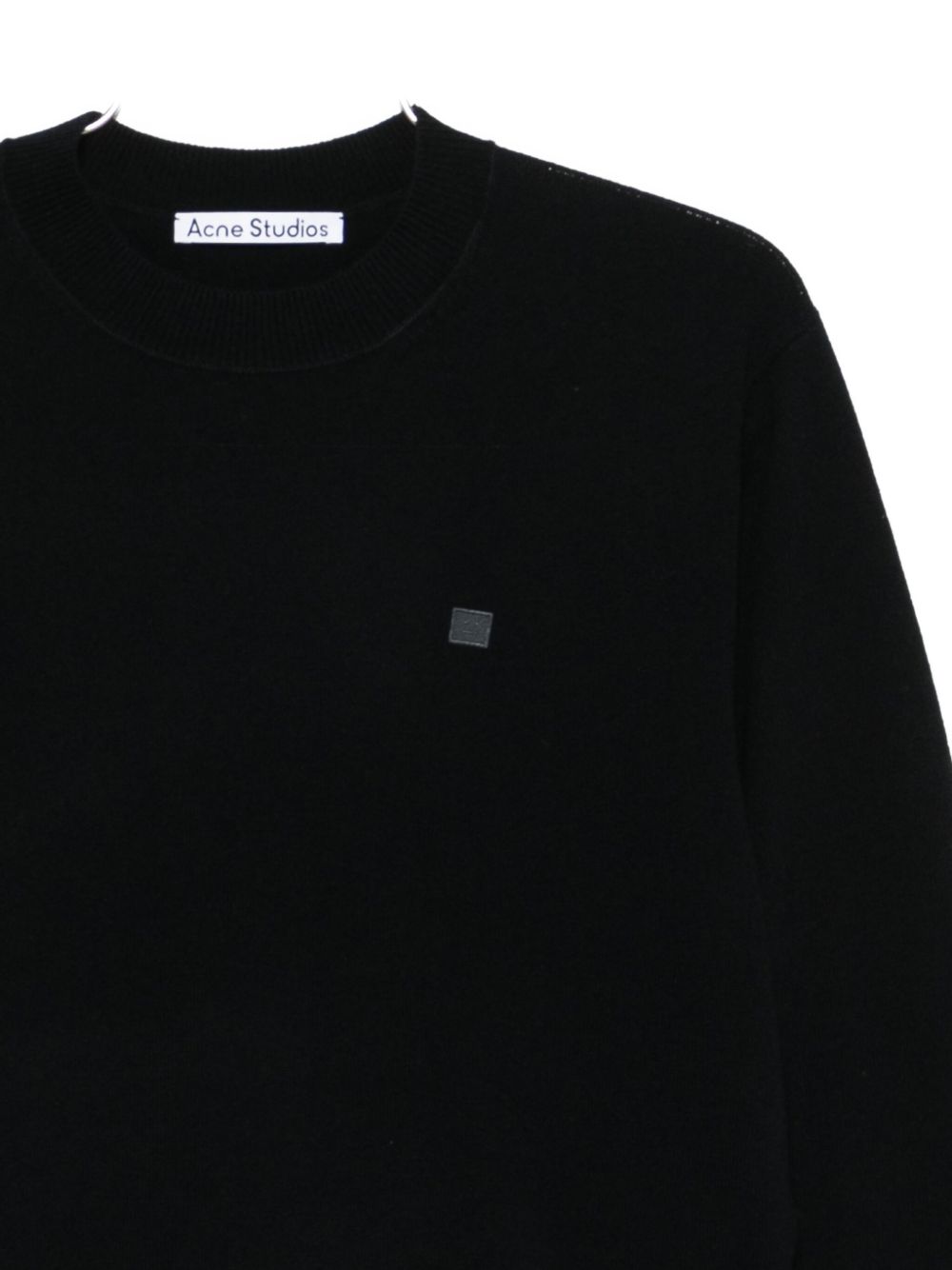 Acne Studios Logo Tape Knit Jumper Zwart Topwear Acne Studios