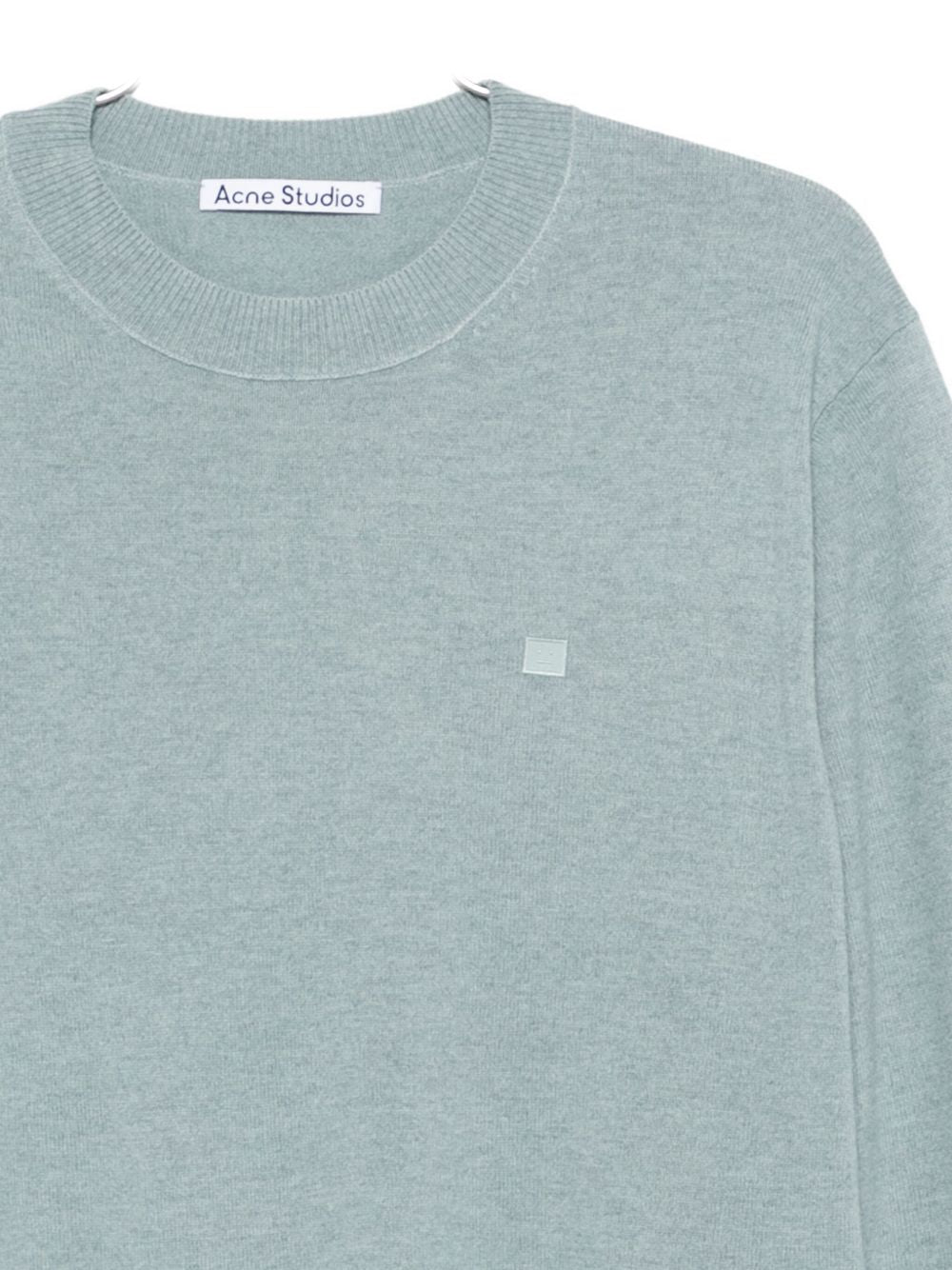 Acne Studios Nalon Face Wool Crewneck Sweater Clear Blue-thumbmail-2