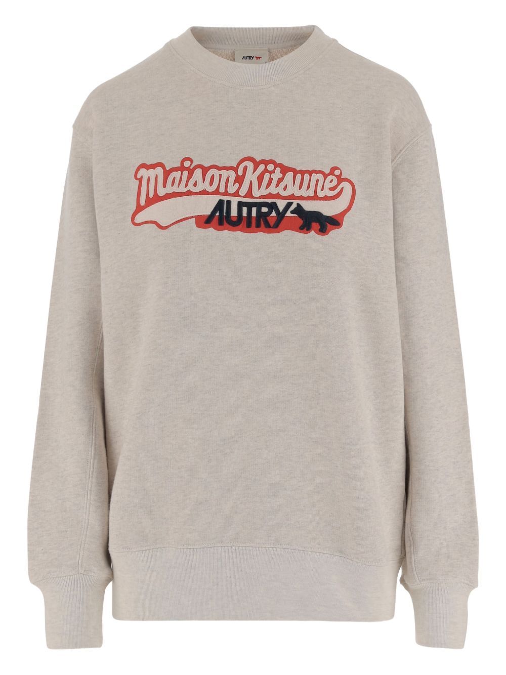 Maison Kitsuné x Autry Varsity Sweatshirt Lichtgrijs Sweatshirts Autry X MAISON KITSUNE
