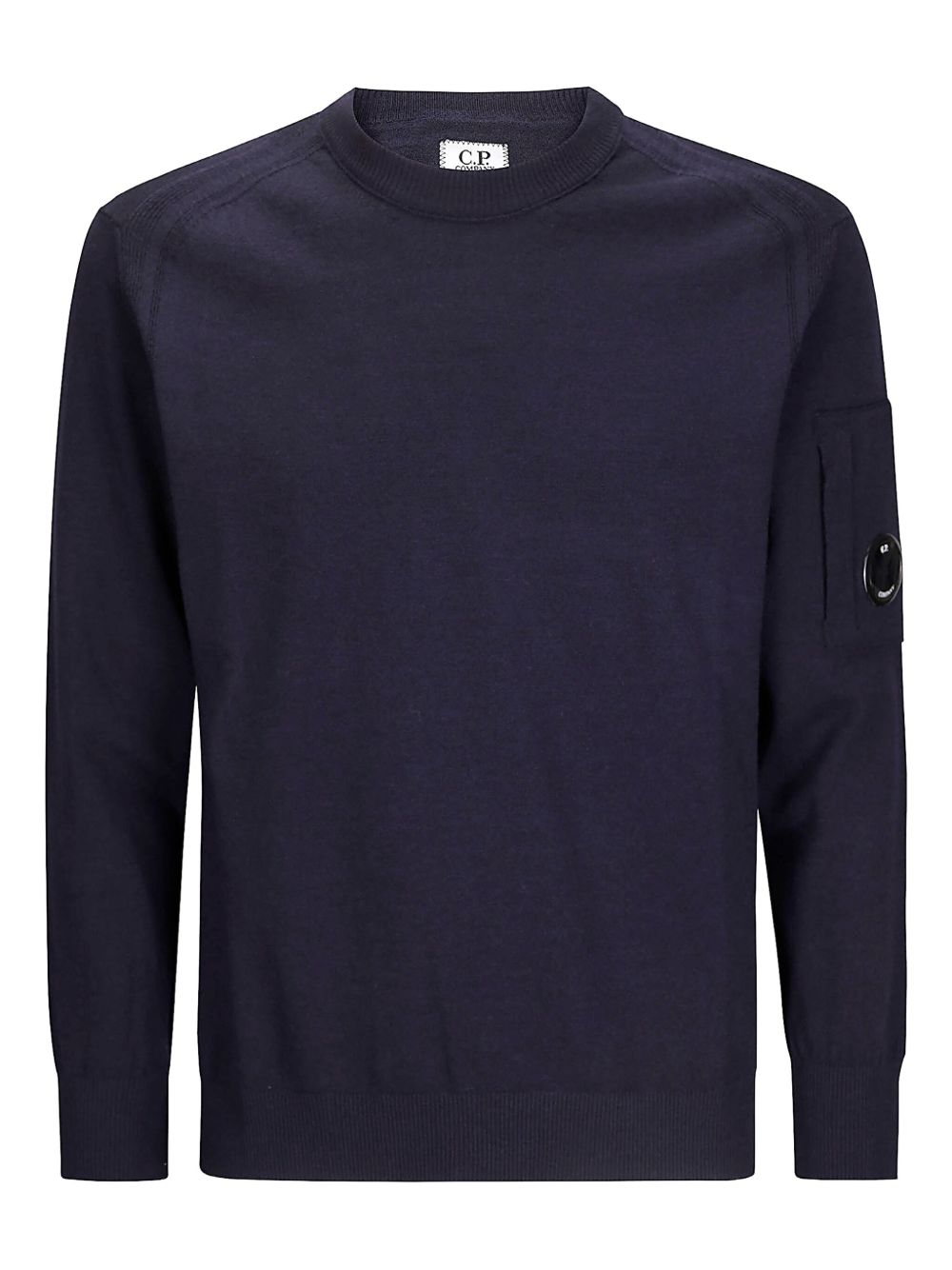 C.P. Company Extrafijne Merinowollen Lens Trui Donkerblauw Truien C.P. Company