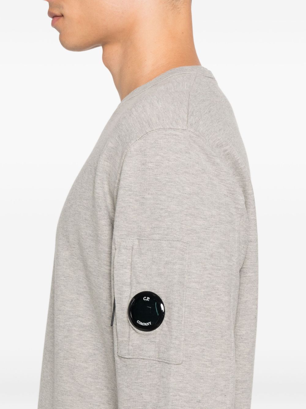 C.P. Company Light Fleece Crewneck Lens Sweatshirt Griffin Grey-thumbmail-4