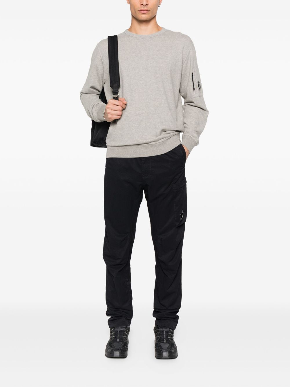 C.P. Company Light Fleece Crewneck Lens Sweatshirt Griffin Grey-thumbmail-5