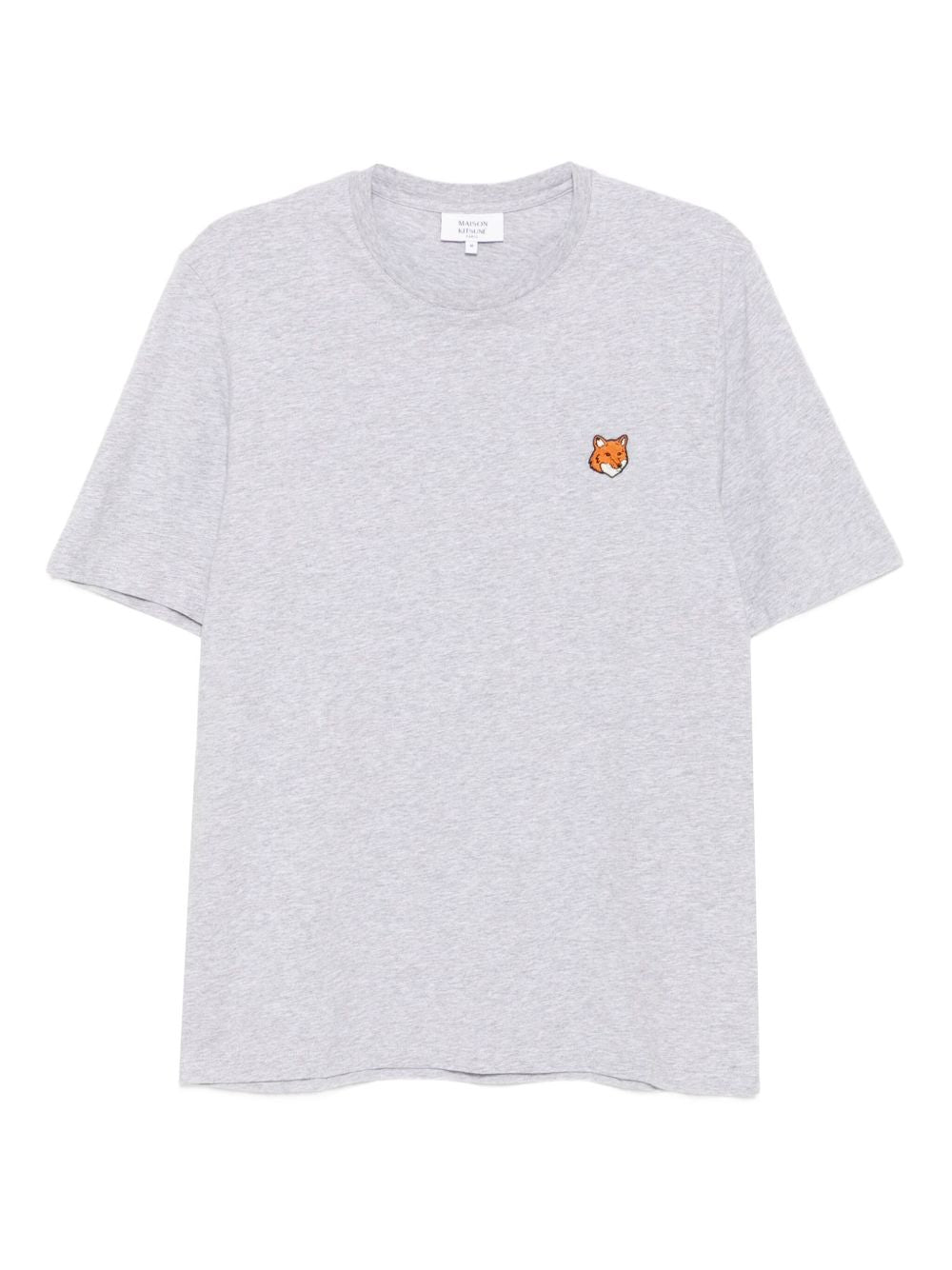 Maison Kitsuné Fox Head Patch Regular Tee-Shirt Light Grey Melange