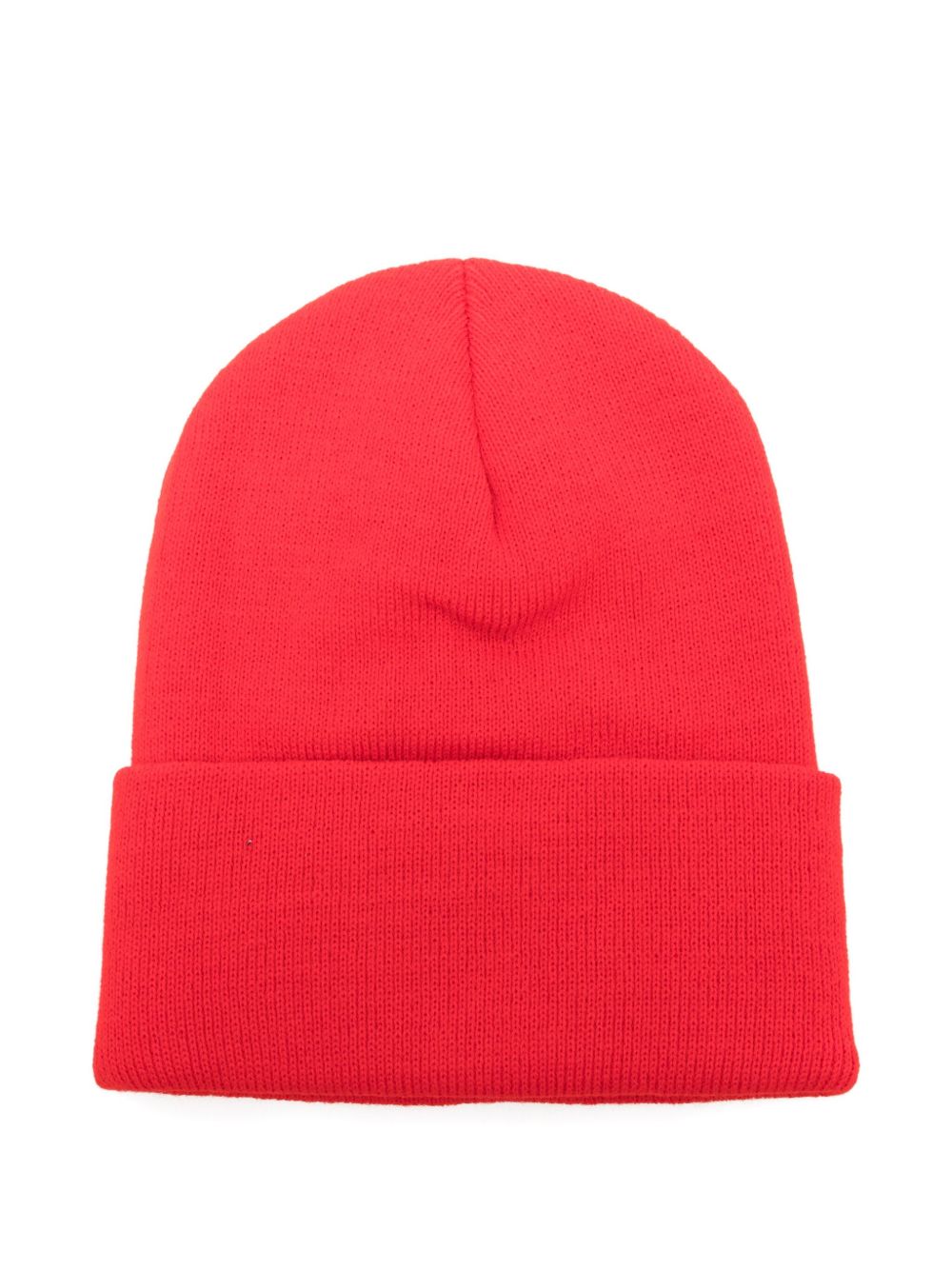 Filson Ballard Watch Beanie Rood – zijaanzicht van de ribstructuur