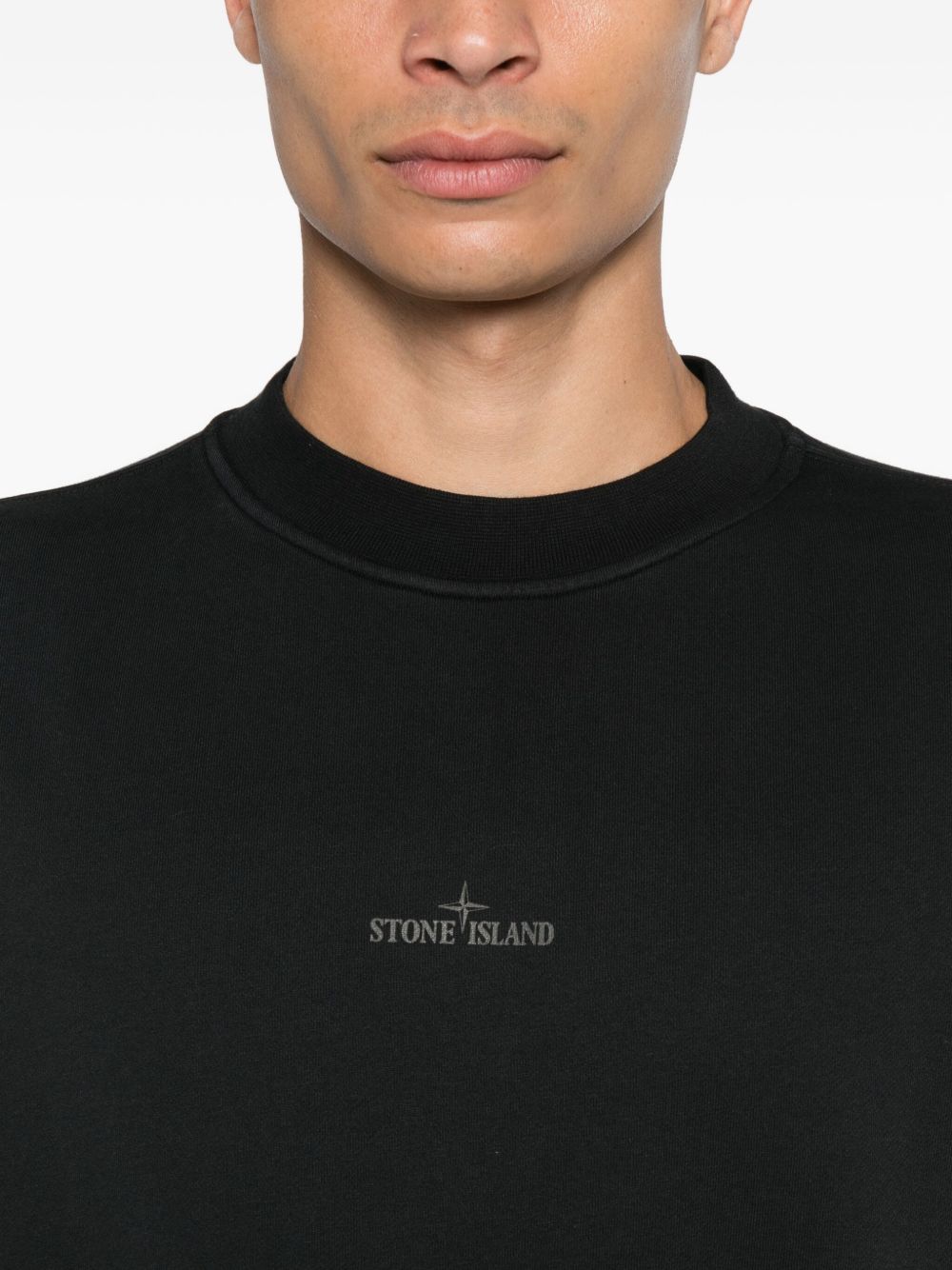 Stone Island logo-embroidered Cotton Sweatshirt