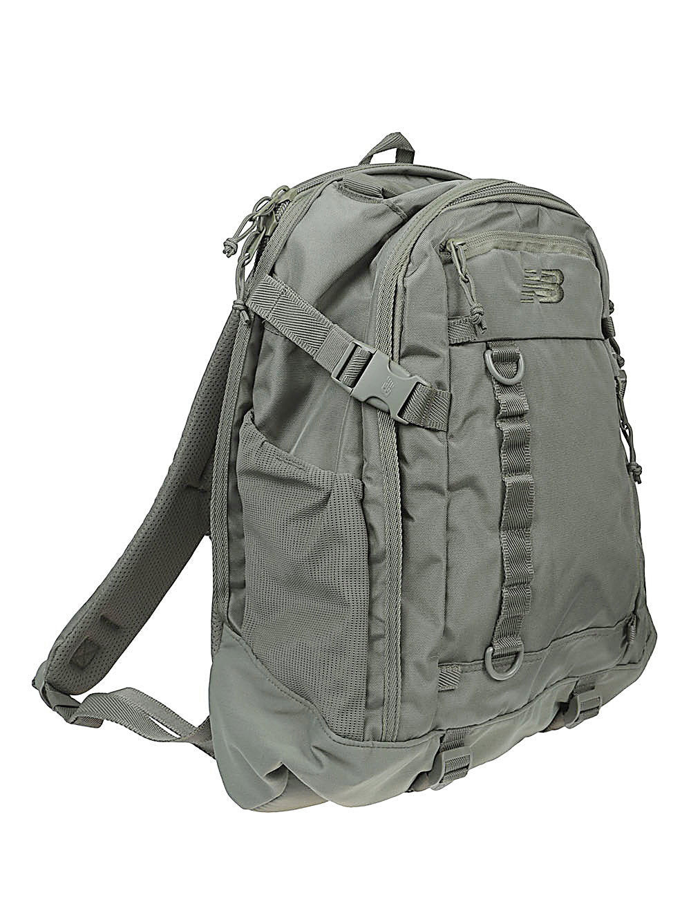 New Balance Athletics Advance Rugzak 29L Dark Olive – detail van vakken en compressiebanden