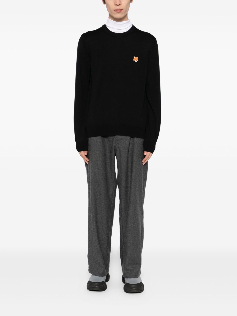 Maison Kitsuné Bold Fox Head Patch Regular Jumper Black Topwear Maison Kitsuné