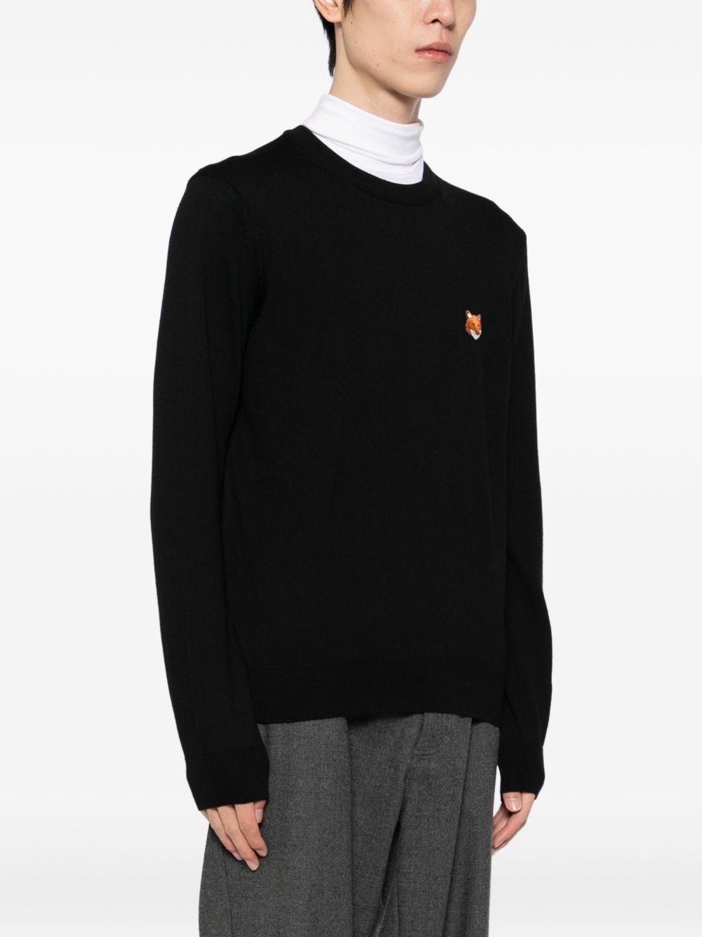 Maison Kitsuné Bold Fox Head Patch Regular Jumper Black-thumbmail-4