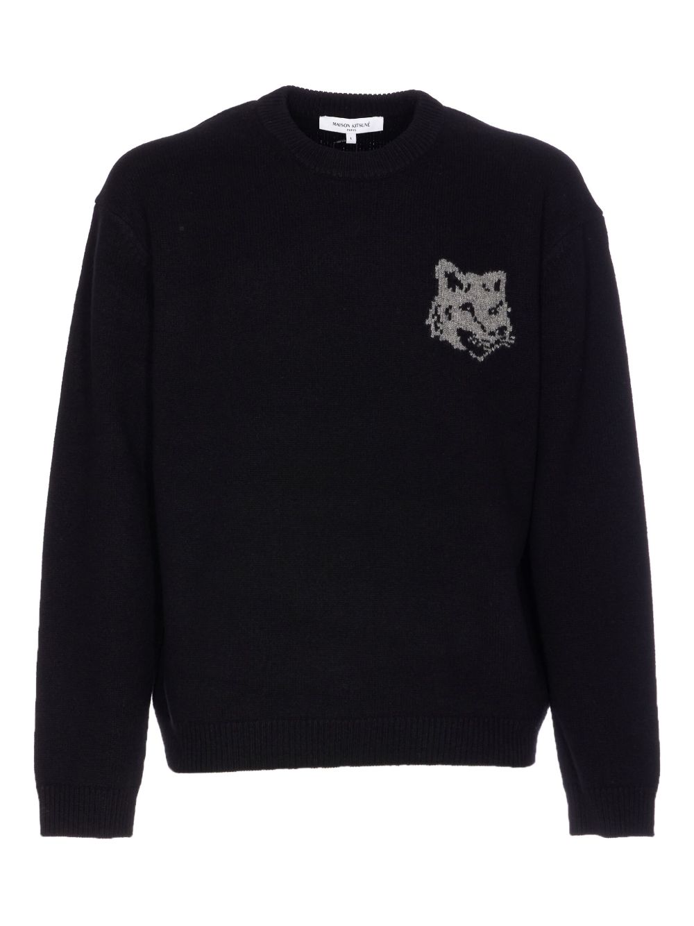 Maison Kitsuné Big Fox Head Lambswool Sweater Black
