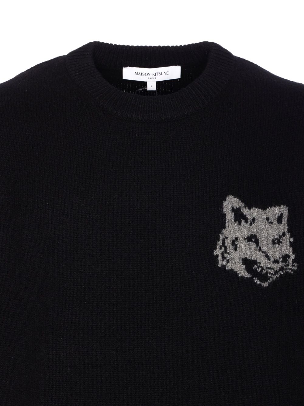 Maison Kitsuné Big Fox Head Lambswool Sweater Black-thumbmail-4