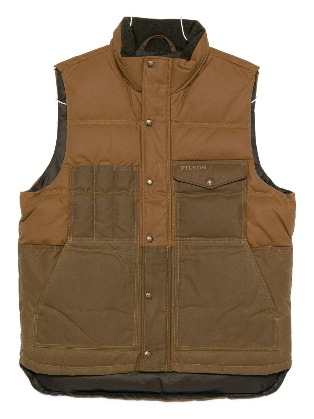 Filson Tin Cloth Insulated Wollen Kraag Bodywarmer Bruin Topwear Filson