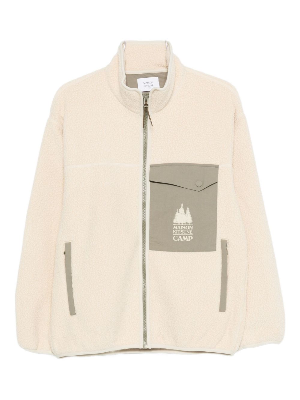 Maison Kitsuné Casual Fleece Jack Lichtbeige Polyester Jackets Maison Kitsuné