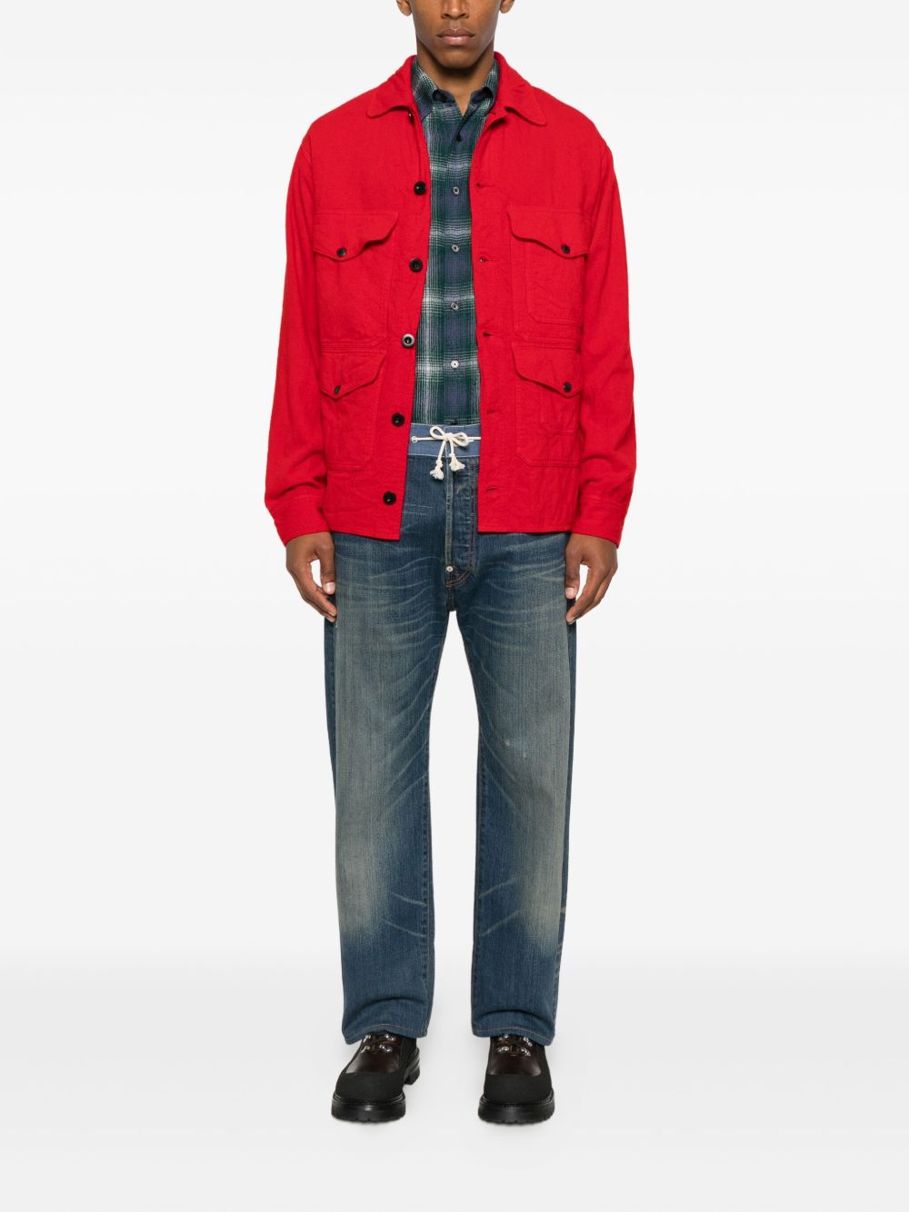 Junya Watanabe MAN x Levi’s Denim Broek Indigo – detail van zakken en materiaal