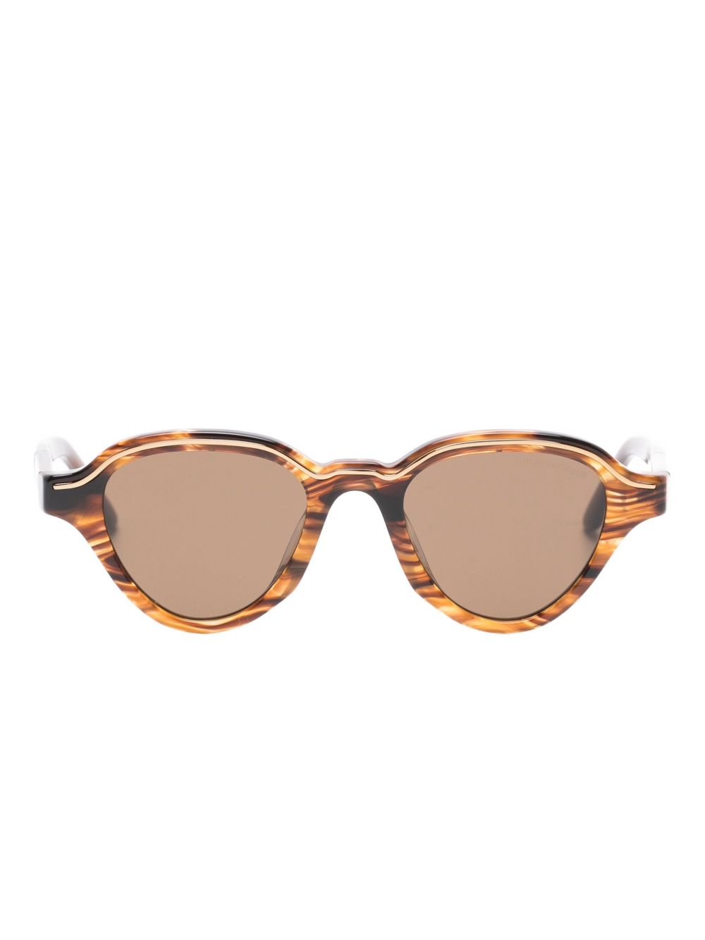 Emporio Armani EA4247U Men's Panto Sunglasses Havana