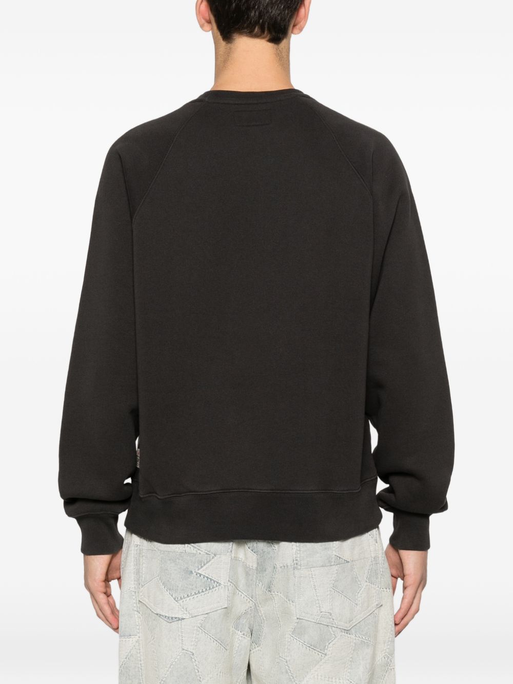 Stüssy Basic Crew Sweatshirt Black-thumbmail-4