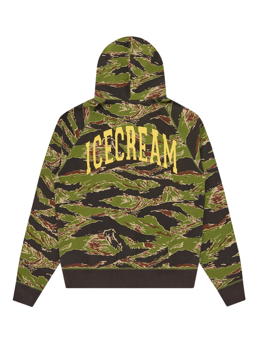 Icecream Smiley Tiger Stripe Hoodie met Rits Camouflage Groen Topwear Icecream