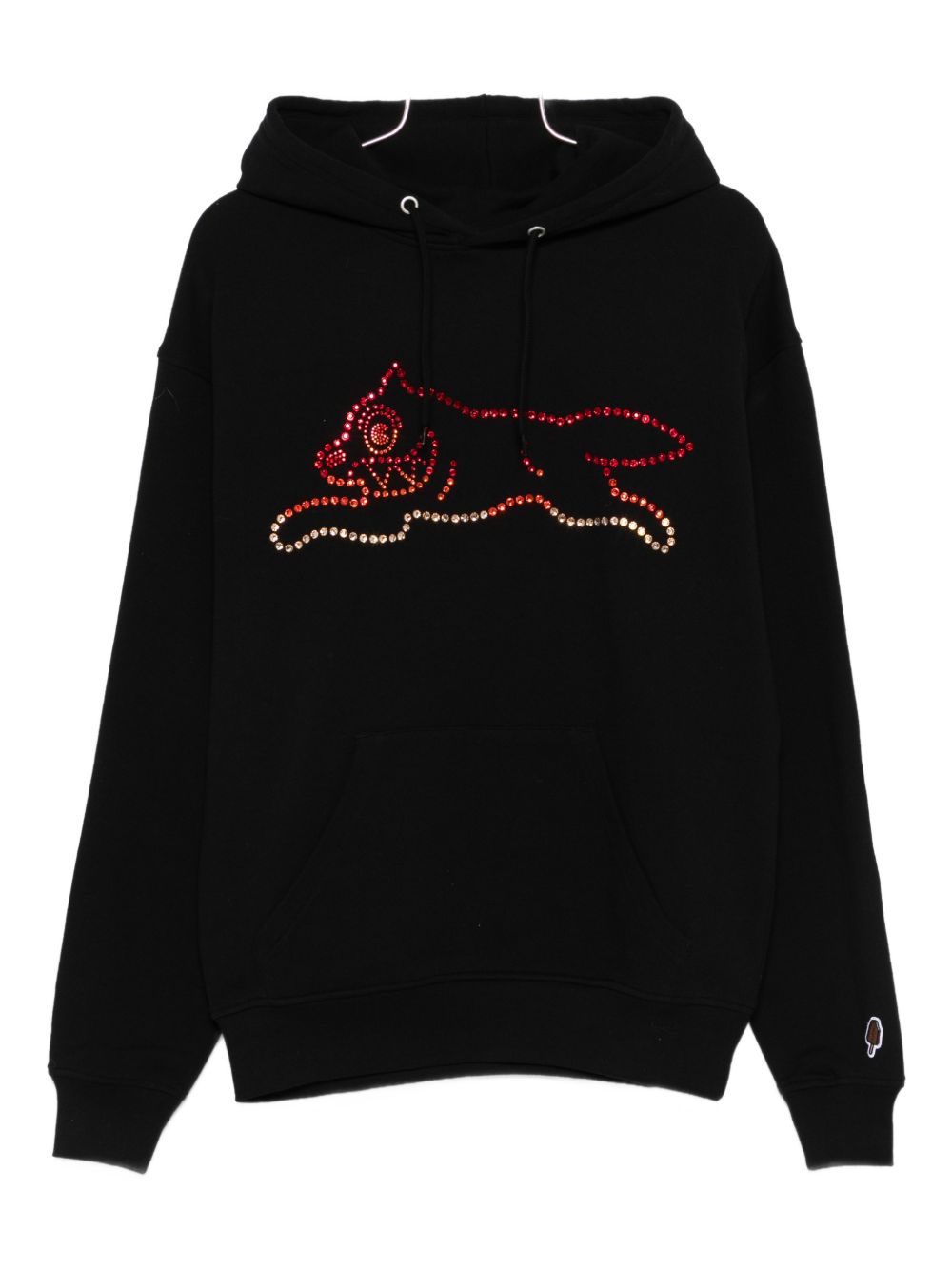 Icecream Running Dog Hoodie met Glinsterende Steentjes Zwart