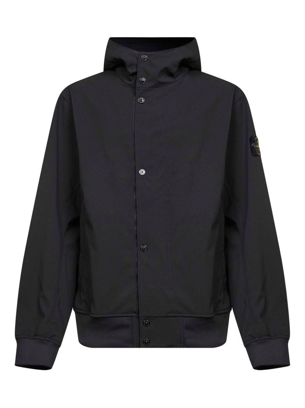 Stone Island 4100118 Light Soft Shell-R Hooded Jacket Black