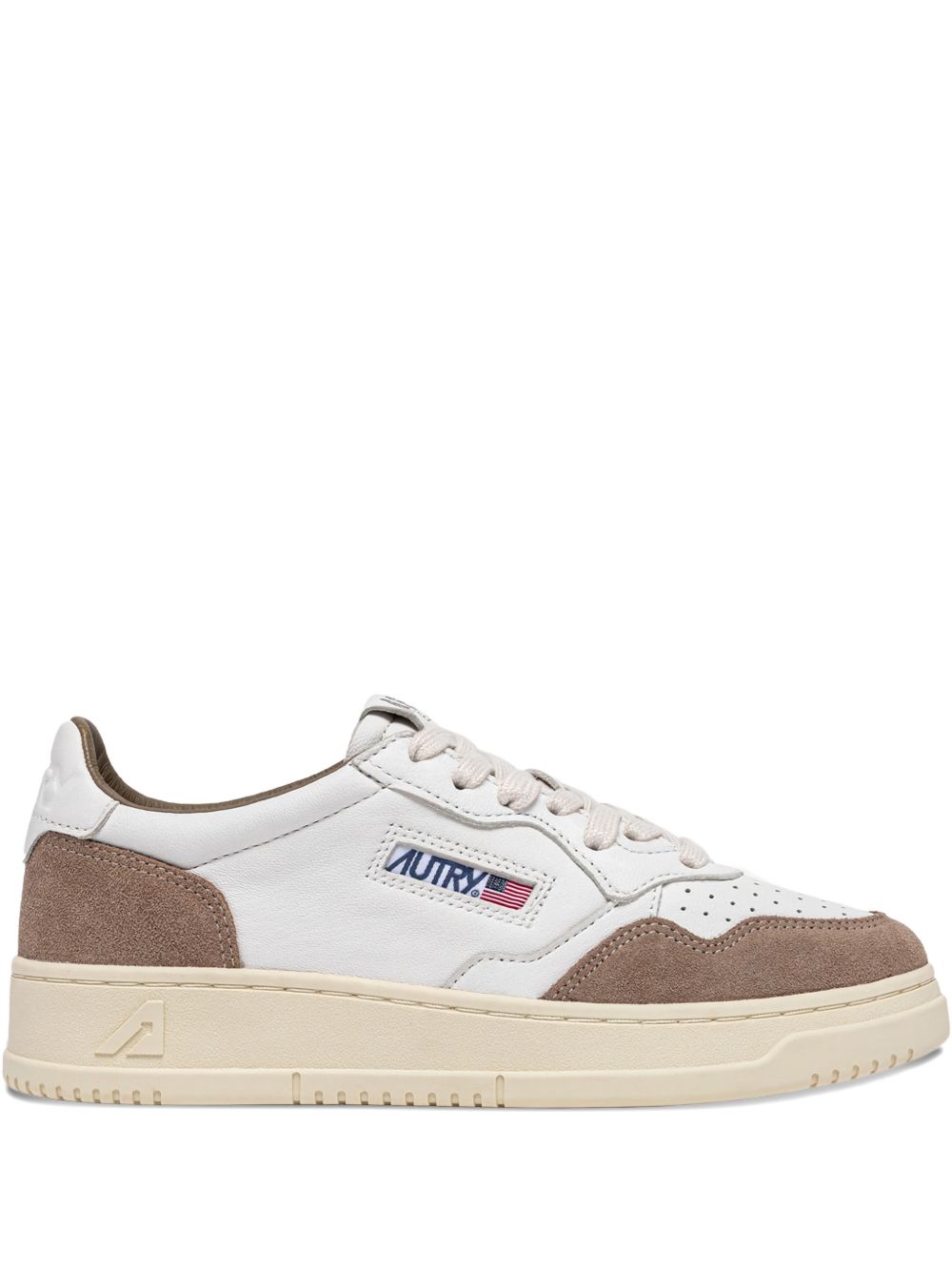 Autry Medalist Low Leather Sneakers White Brown