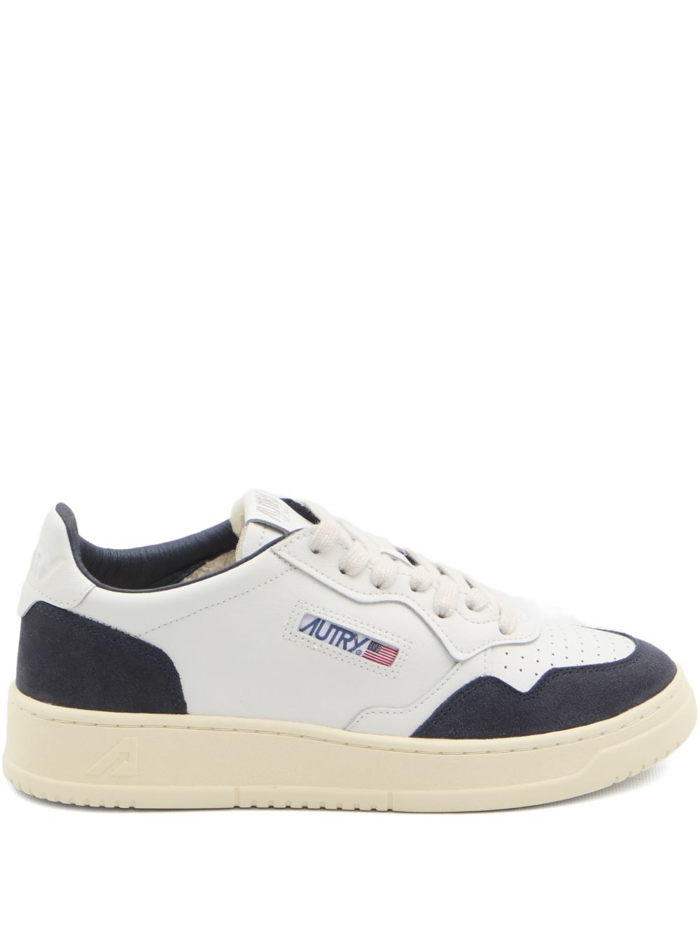 Autry Medalist Low Leather Sneakers White Navy Sneakers Autry