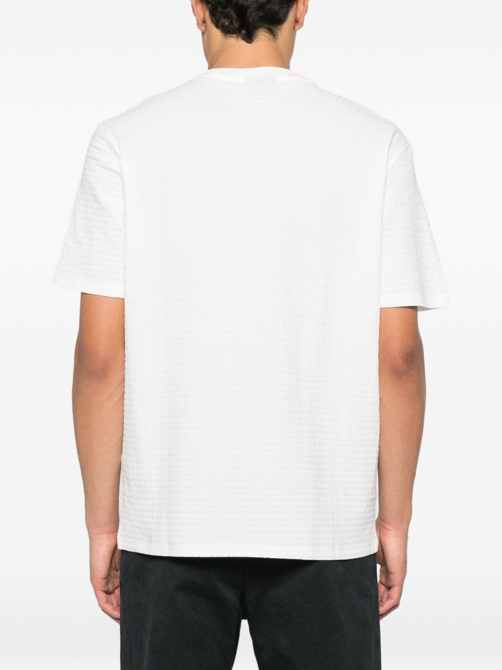 Emporio Armani Jacquard T-shirt met All-Over Logo in het Wit-thumbmail-2