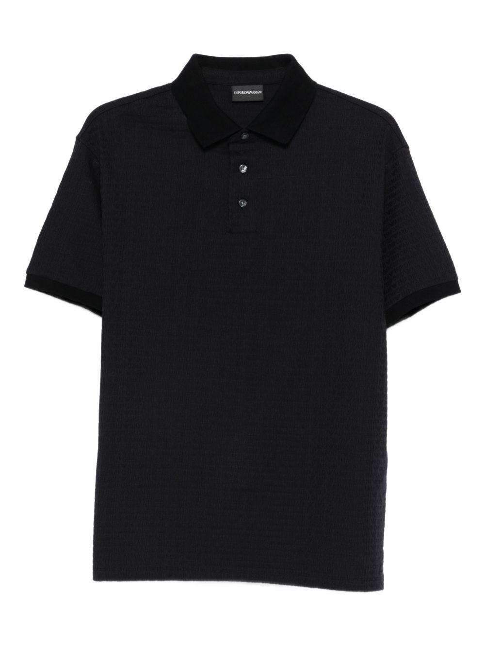 Emporio Armani Jacquard Lettering Jersey Polo Zwart Topwear Emporio Armani