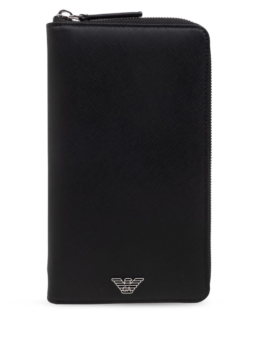 Emporio Armani Saffiano Organizer Zwart Small Leather Goods Emporio Armani
