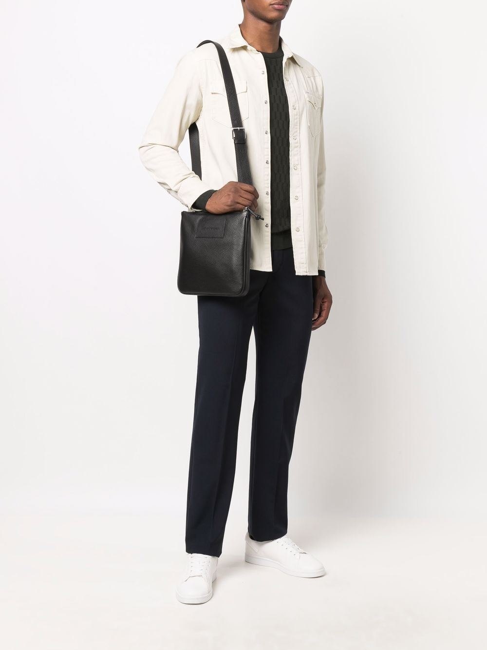 Emporio Armani logo-embossed messenger bag-3