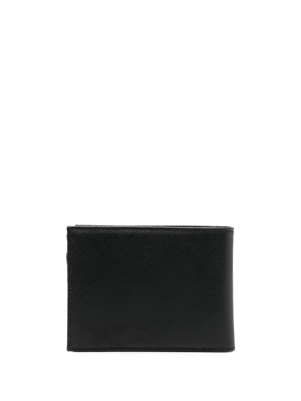 Emporio Armani Tumbled Leather Wallet Coin Pocket Black