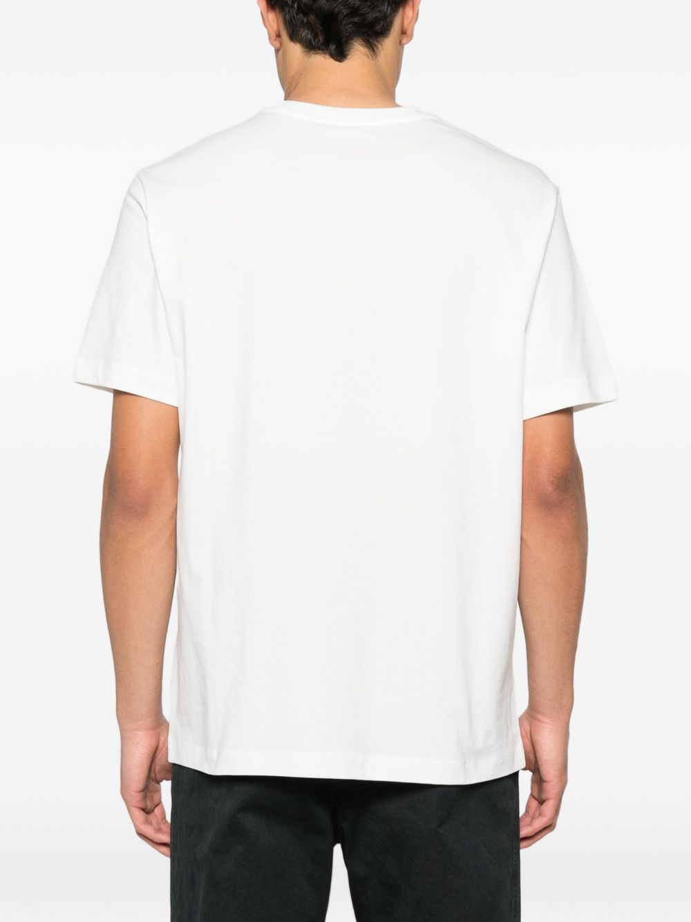 Emporio Armani bedrukt T-shirt, detail van de print op de borst