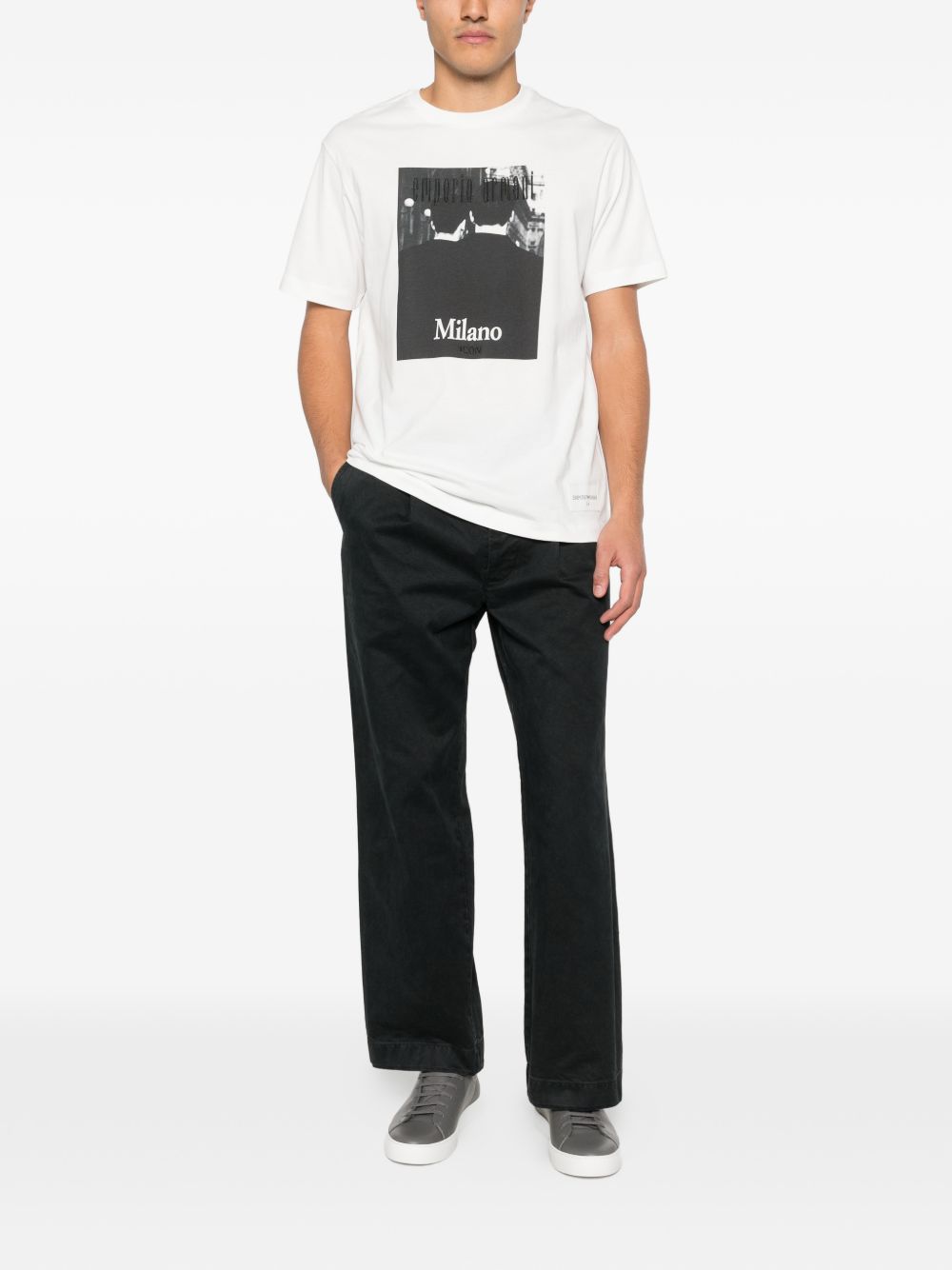 Emporio Armani bedrukt T-shirt, achteraanzicht