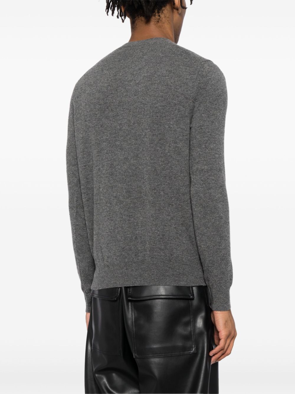 Comme des Garçons PLAY Heart Logo Wollen Cardigan Grijs – achteraanzicht