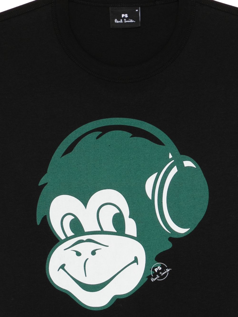 PS By Paul Smith Monkey Headphones Print T-shirt in Zwart-thumbmail-3