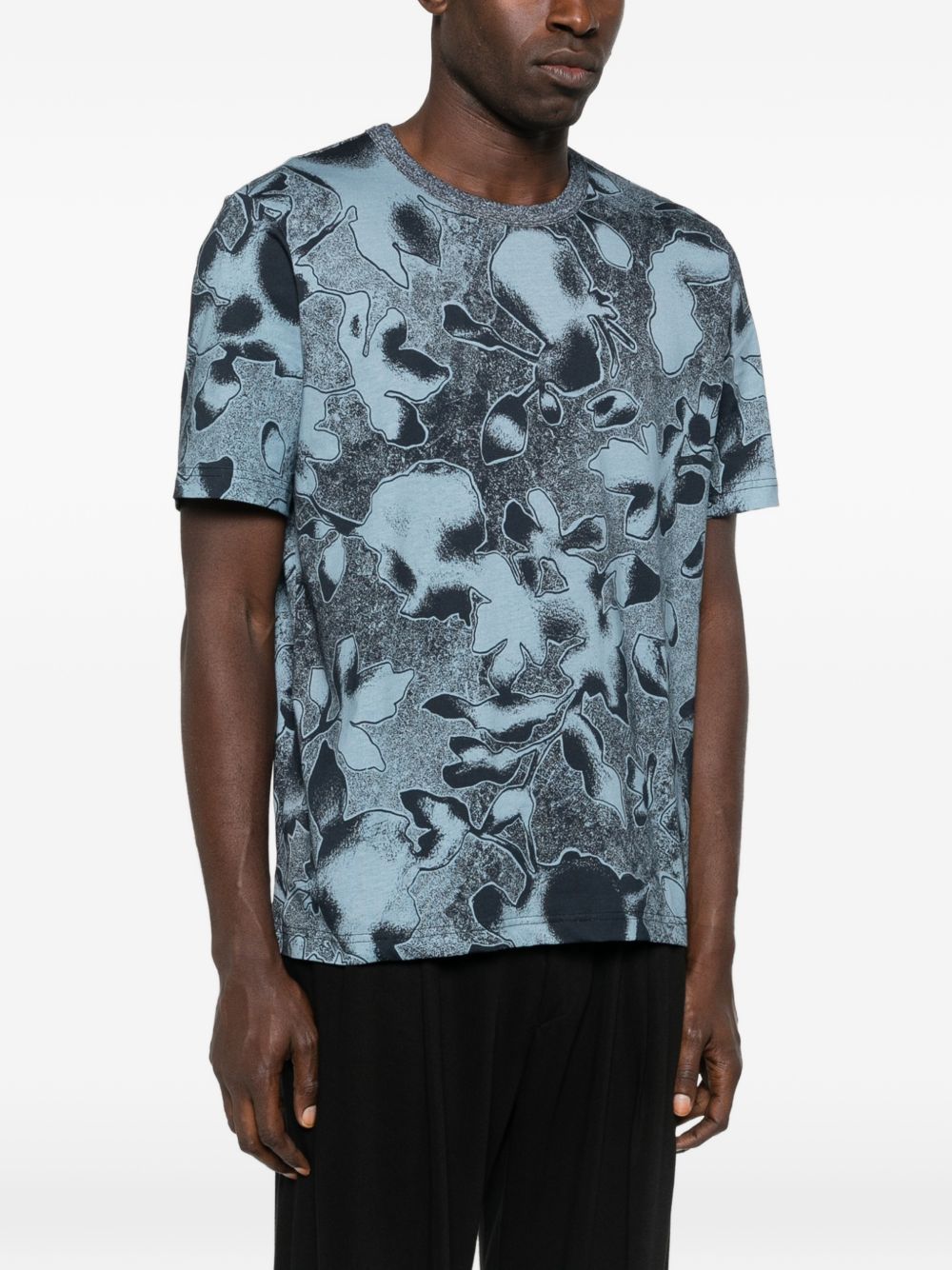 PS By Paul Smith Floral Camouflage Print T-shirt in Blauw-thumbmail-2