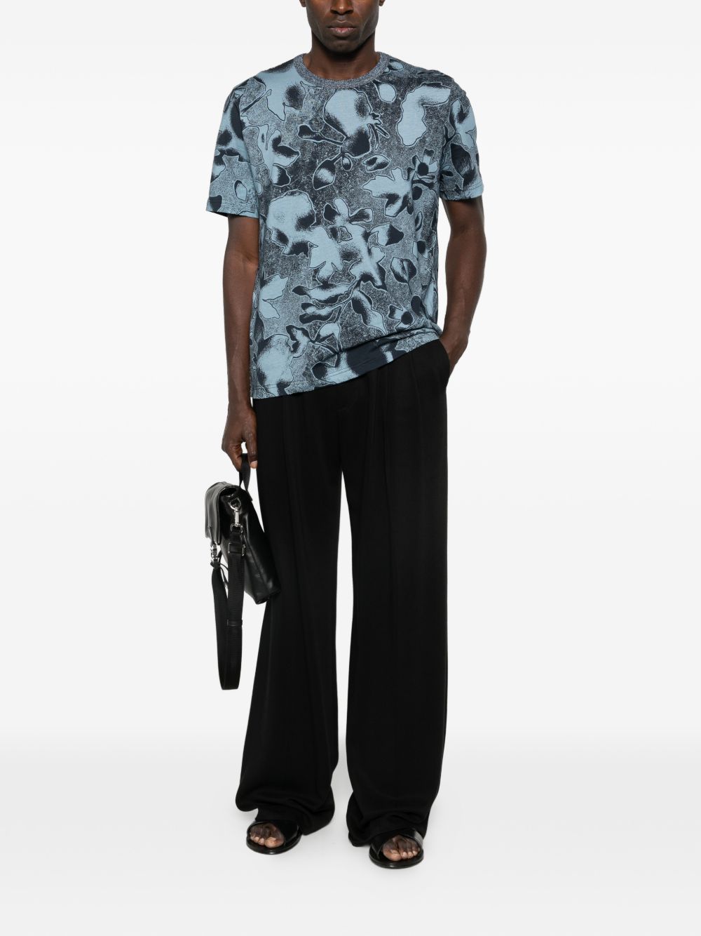 PS By Paul Smith Floral Camouflage Print T-shirt in Blauw Topwear PS By Paul Smith