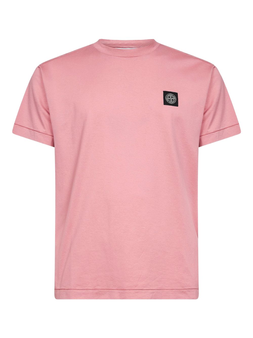 Stone Island Garment Dyed Cotton Jersey T-Shirt Pink