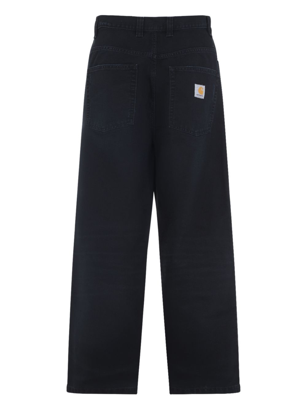 Achterkant van de zwarte Brandon Pant met twee achterzakken en zichtbare grind wash